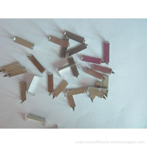 Metal Label with Good Quality, Prong Clip Bag Plate, G-shape Metal Tag, OEM are Welcome